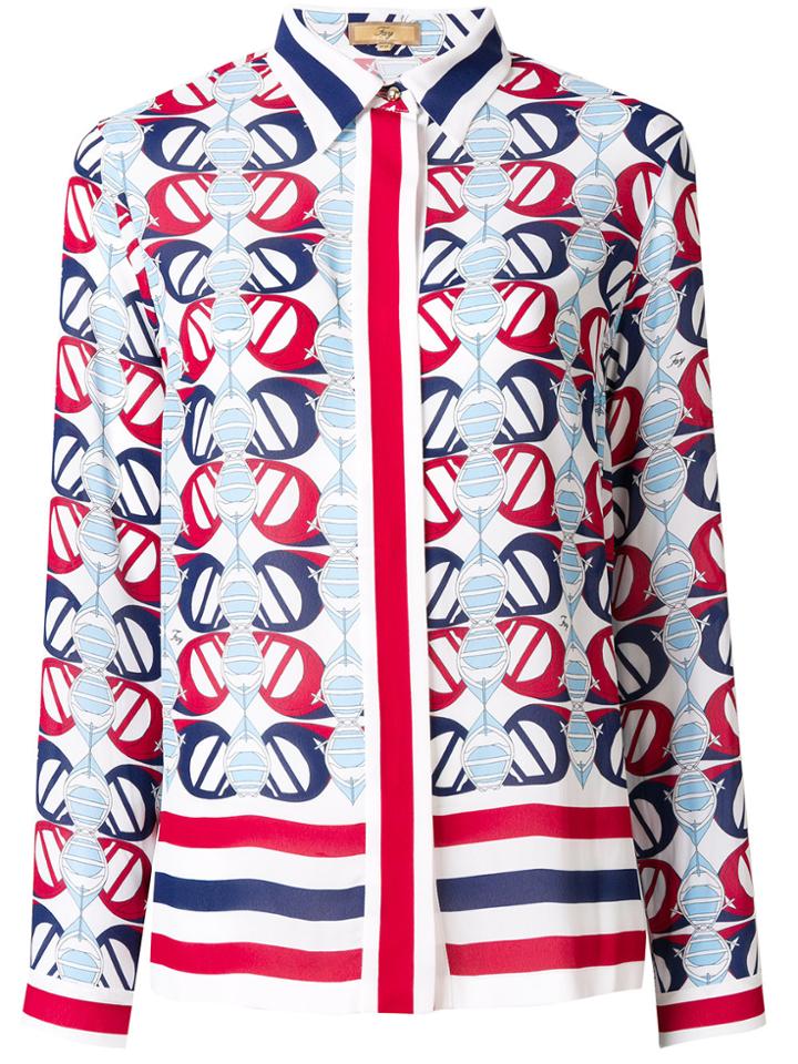 Fay Printed Shirt - White