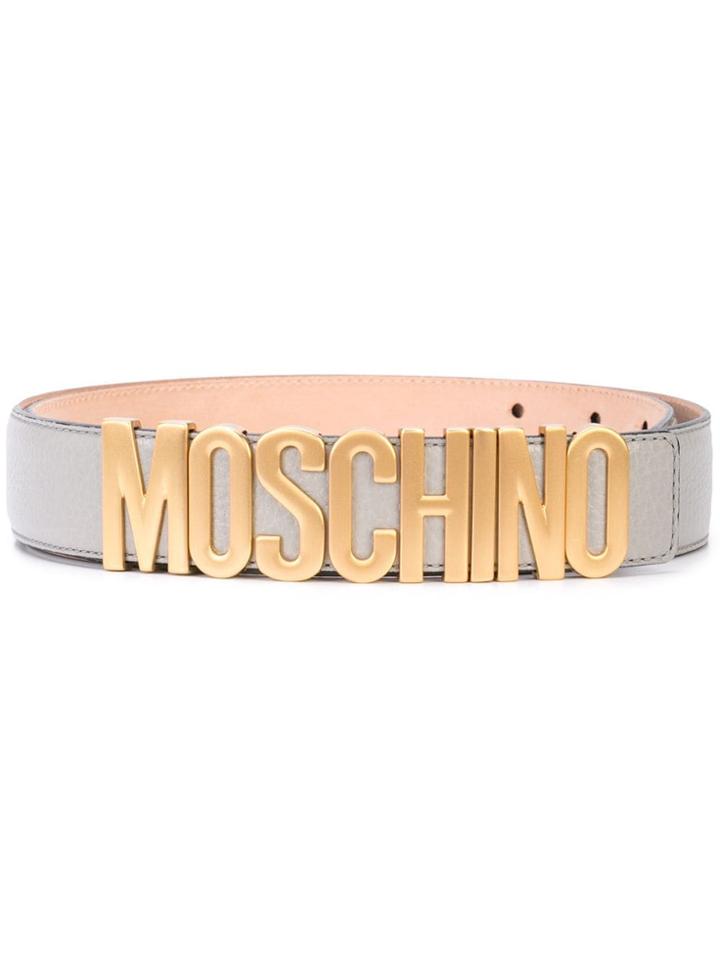 Moschino Logo Buckle Belt - Grey