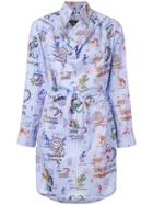 Vivienne Westwood Anglomania Printed Belted Dress - Blue