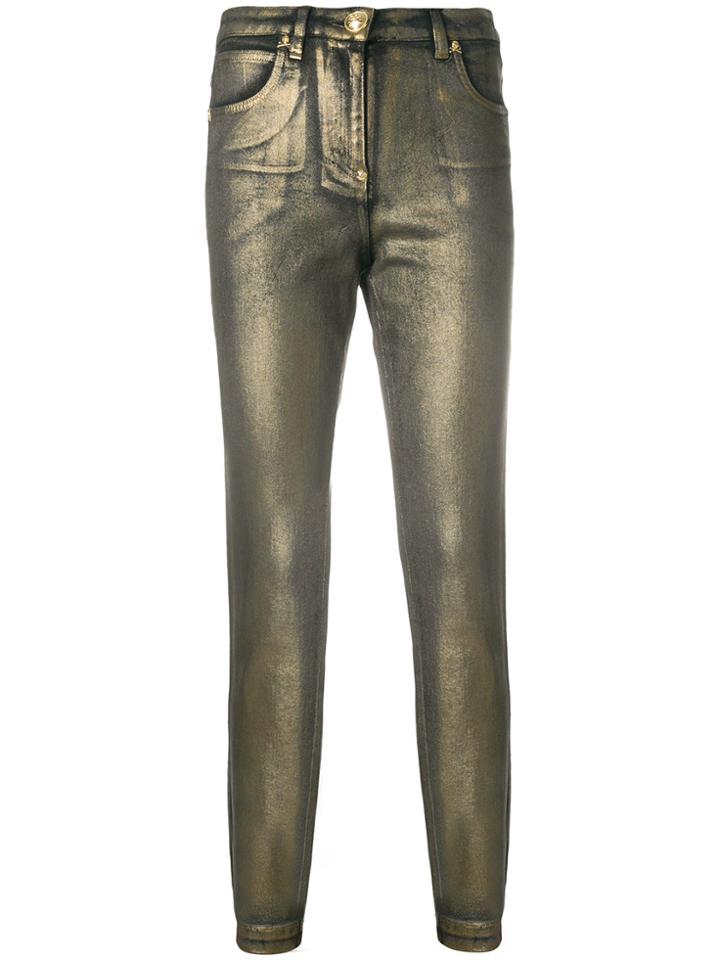Philipp Plein High Waisted Jeggings - Metallic