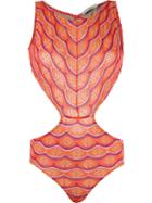 Cecilia Prado Panelled Swimsuit, Women's, Size: P, Yellow/orange, Acrylic/polyester/viscose