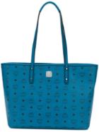 Mcm - Logo Print Shopper Tote - Women - Leather/metal - One Size, Blue, Leather/metal