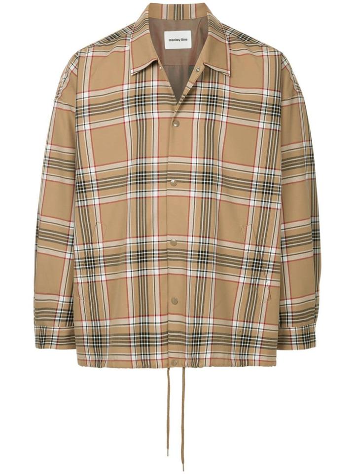 Monkey Time Checked Shirt Jacket - Nude & Neutrals