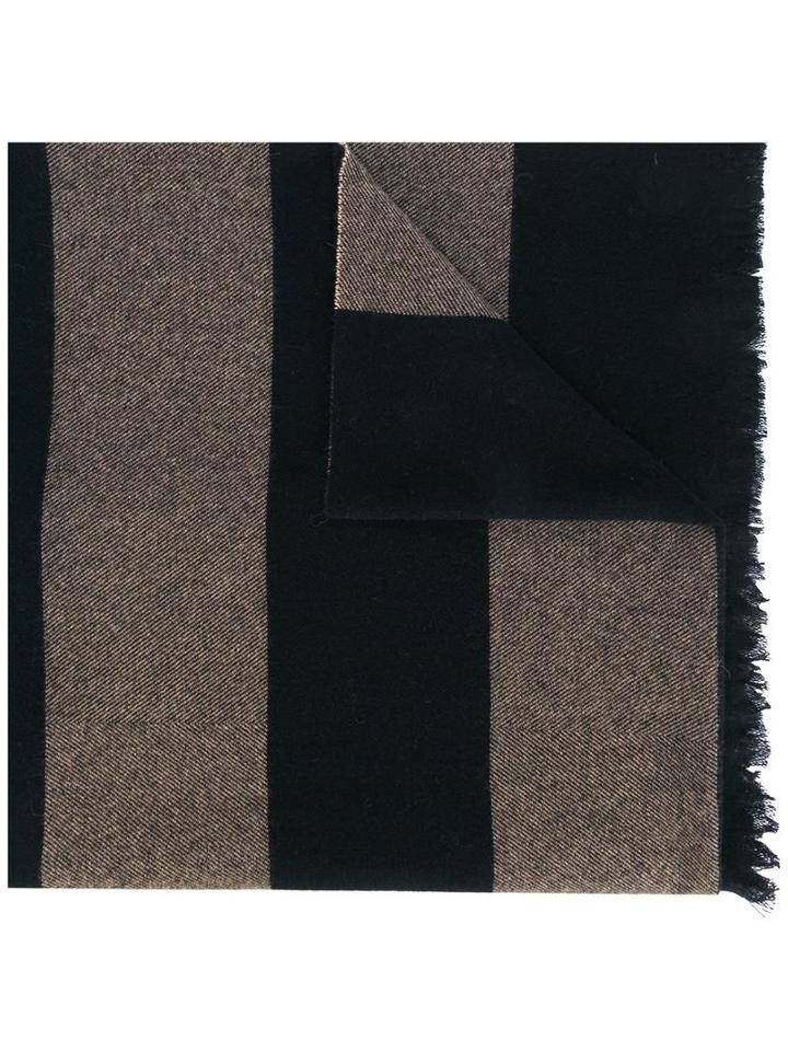 Mp Massimo Piombo Striped Scarf, Men's, Brown, Virgin Wool/polyimide
