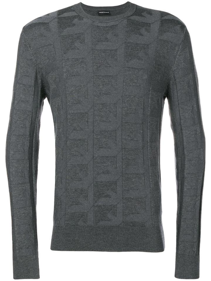 Emporio Armani Logo Knit Sweater - Grey