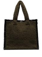 Stand Lola Faux-shearling Tote - Green