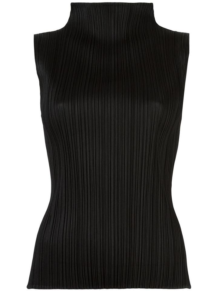 Pleats Please By Issey Miyake Pleated Top, Women's, Size: 4, Black, Polyester