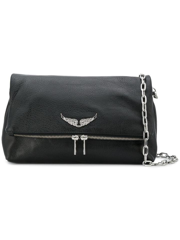 Zadig & Voltaire Logo Plaque Shoulder Bag - Black