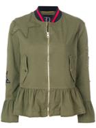 Bazar Deluxe Embroidered Peplum Jacket - Green