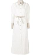 Nanushka Contrast Cuffs Shirt Dress - White