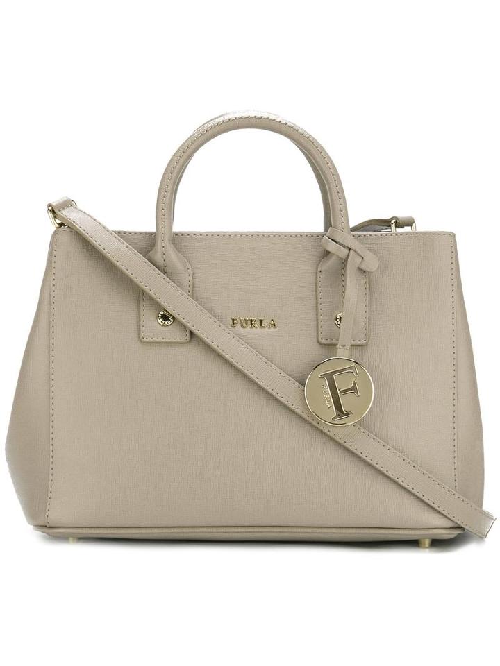 Furla Logo Tag Tote, Women's, Grey