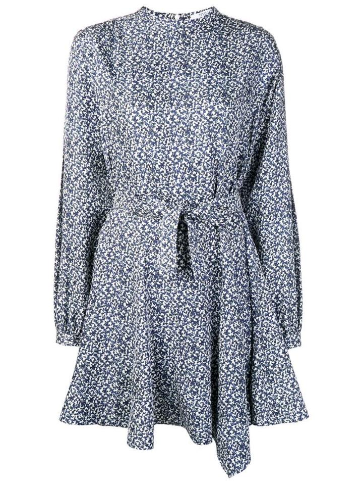 Derek Lam 10 Crosby Mini Paisley Flared Dress - Blue