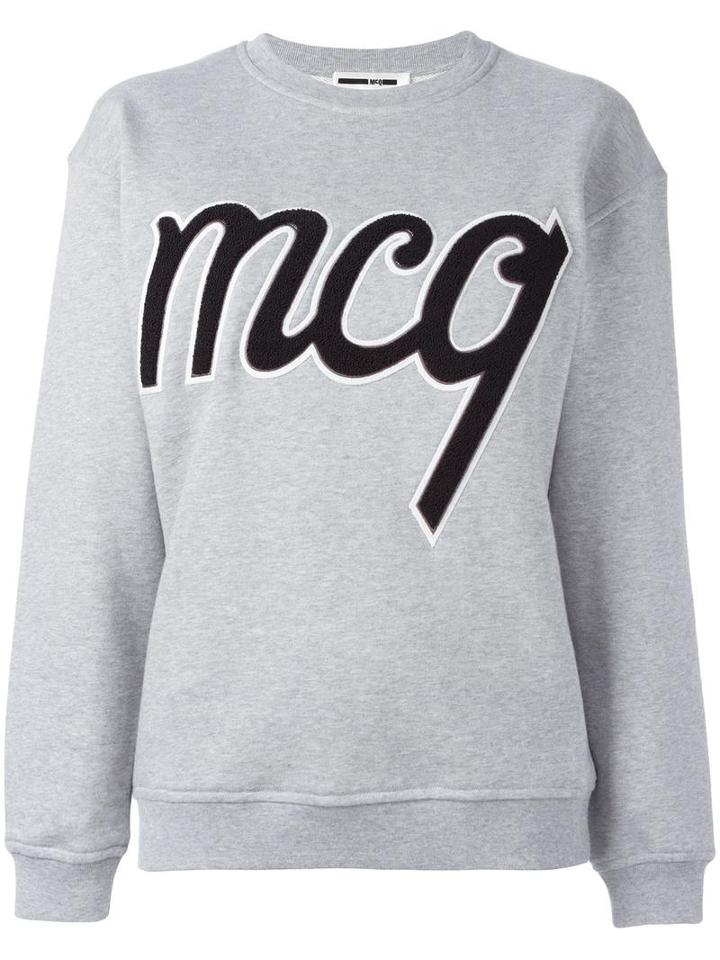 Mcq Alexander Mcqueen Logo Patch Sweatshirt, Women's, Size: Small, Grey, Cotton