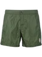 Moncler - Logo Plaque Swimming Trunks - Men - Polyamide/polyester - M, Green, Polyamide/polyester
