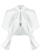 Gloria Coelho Strappy Bolero, Women's, Size: G, White, Polyester/acetate