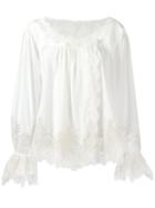 Ermanno Scervino Lace Hem Top, Women's, Size: 38, White, Silk