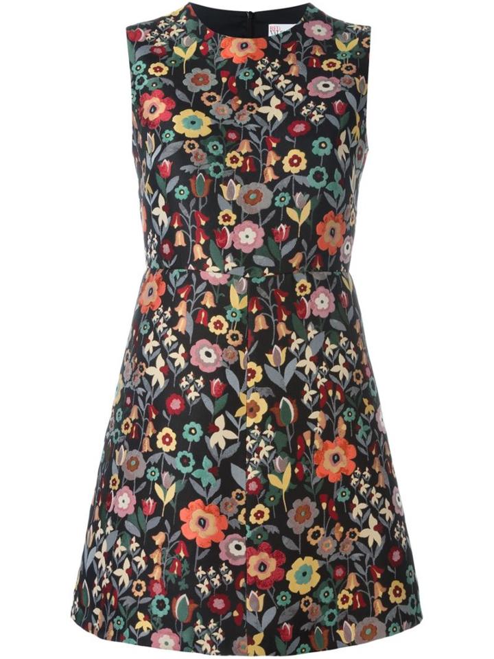 Red Valentino Floral Embroidered Shift Dress