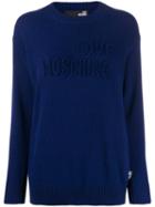 Love Moschino Logo Embroidered Jumper - Blue