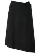 Miharayasuhiro Asymmetric Wrap Skirt, Women's, Size: 38, Black, Wool