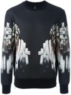 Neil Barrett Statue Print Sweatshirt, Men's, Size: Small, Black, Polyester/polyurethane/viscose