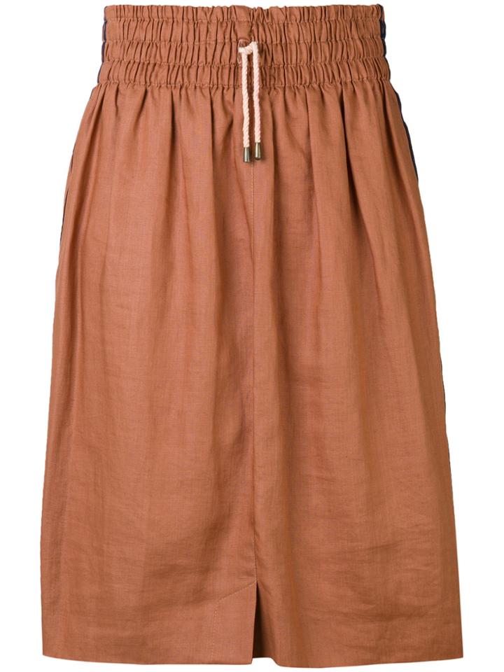 Dries Van Noten Vintage Drawstring Waist Skirt - Brown