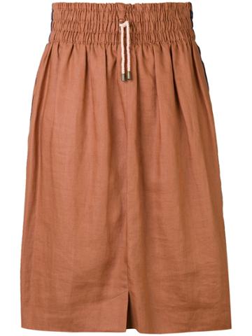 Dries Van Noten Vintage Drawstring Waist Skirt - Brown