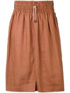 Dries Van Noten Vintage Drawstring Waist Skirt - Brown