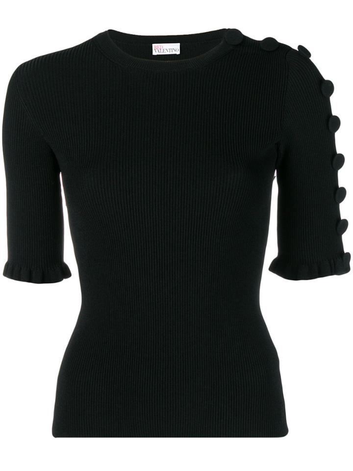 Red Valentino Button Down Sleeve Jumper - Black