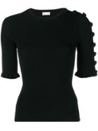 Red Valentino Button Down Sleeve Jumper - Black