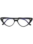 Cutler & Gross Cat-eye Shaped Sunglasses - Black