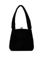 Chanel Pre-owned Diamond Quilted Velvet Tote - Black