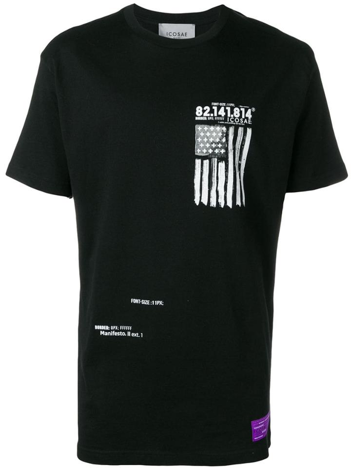 Icosae Flag Logo T-shirt - Black