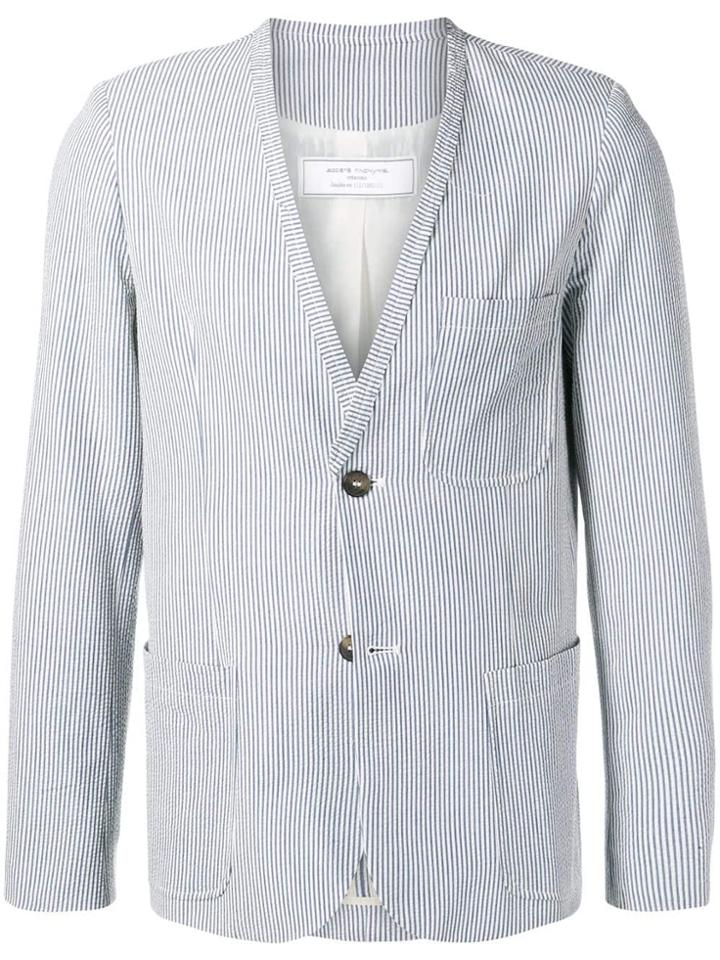 Société Anonyme Seersucker Collarless Blazer - Blue