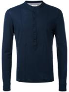 Henley Top - Men - Cotton - Xl, Blue, Cotton, Paolo Pecora