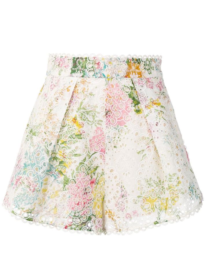 Zimmermann Floral Print Shorts - Neutrals