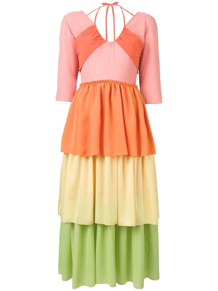 Rejina Pyo Cleo Ombre Crepe Dress - Orange