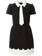 Red Valentino Tie Mini Dress, Women's, Size: 40, Black, Polyester
