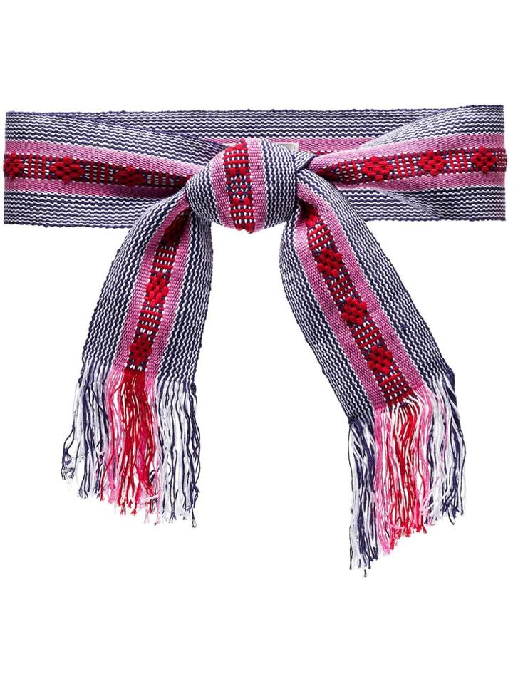 Pippa Holt Multicoloured Embroidered Fringed Belt - Blue