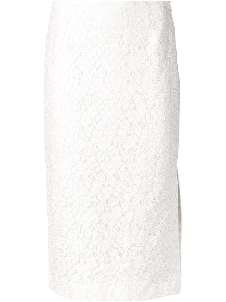 Derek Lam 10 Crosby Lace Pencil Skirt, Women's, Size: 4, White, Cotton/polyester