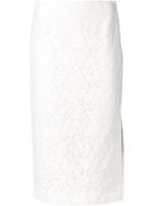 Derek Lam 10 Crosby Lace Pencil Skirt, Women's, Size: 4, White, Cotton/polyester