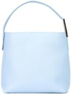 Perrin Paris Zipped Shoulder Bag, Blue, Calf Leather