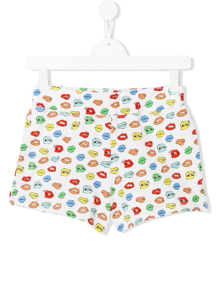 Au Jour Le Jour Kids Lips Shorts, Size: 14 Yrs, White