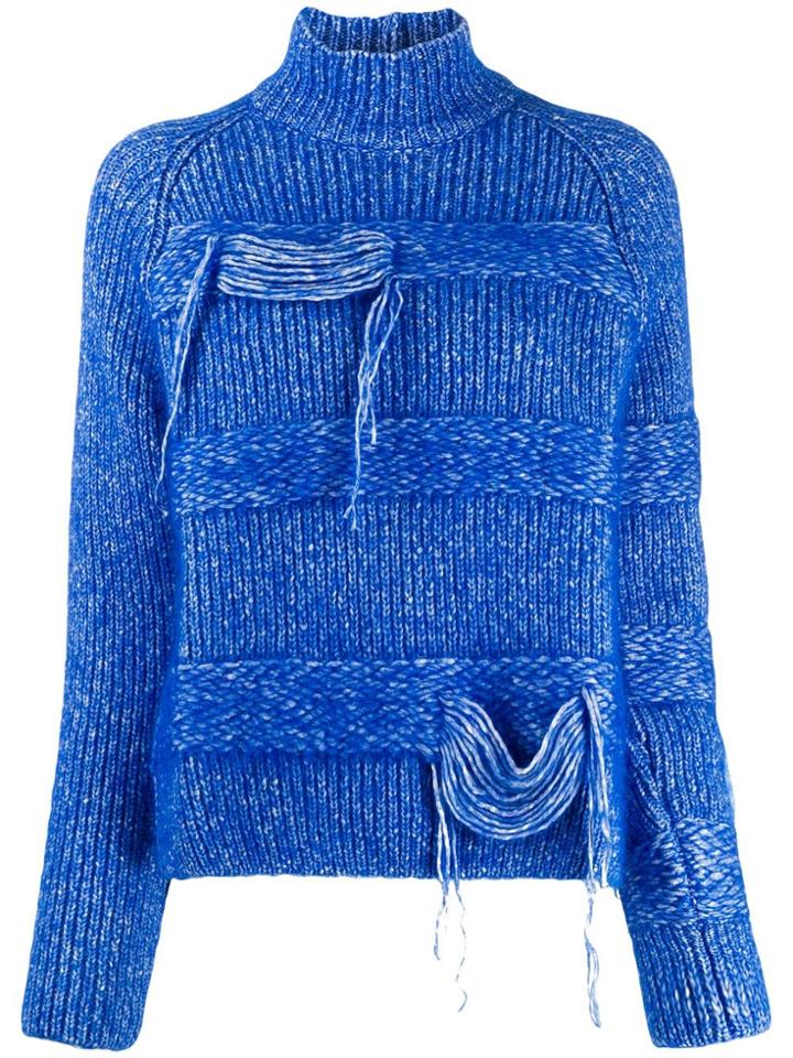 Mrz Speckled Knit Turtleneck Jumper - Blue