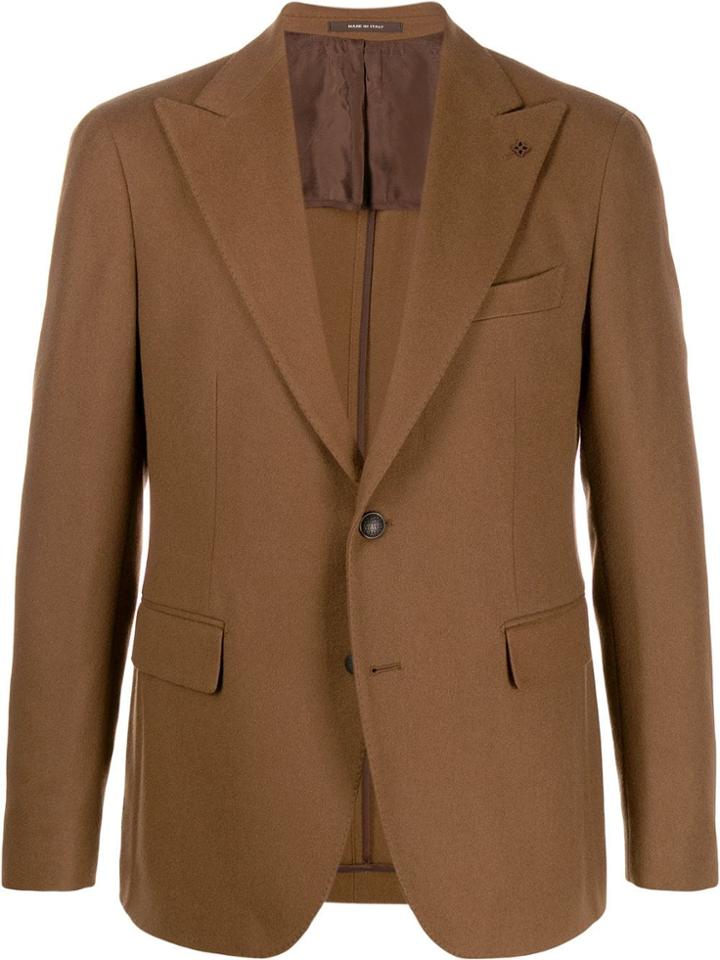 Tagliatore Fitted Single-breasted Blazer - Brown