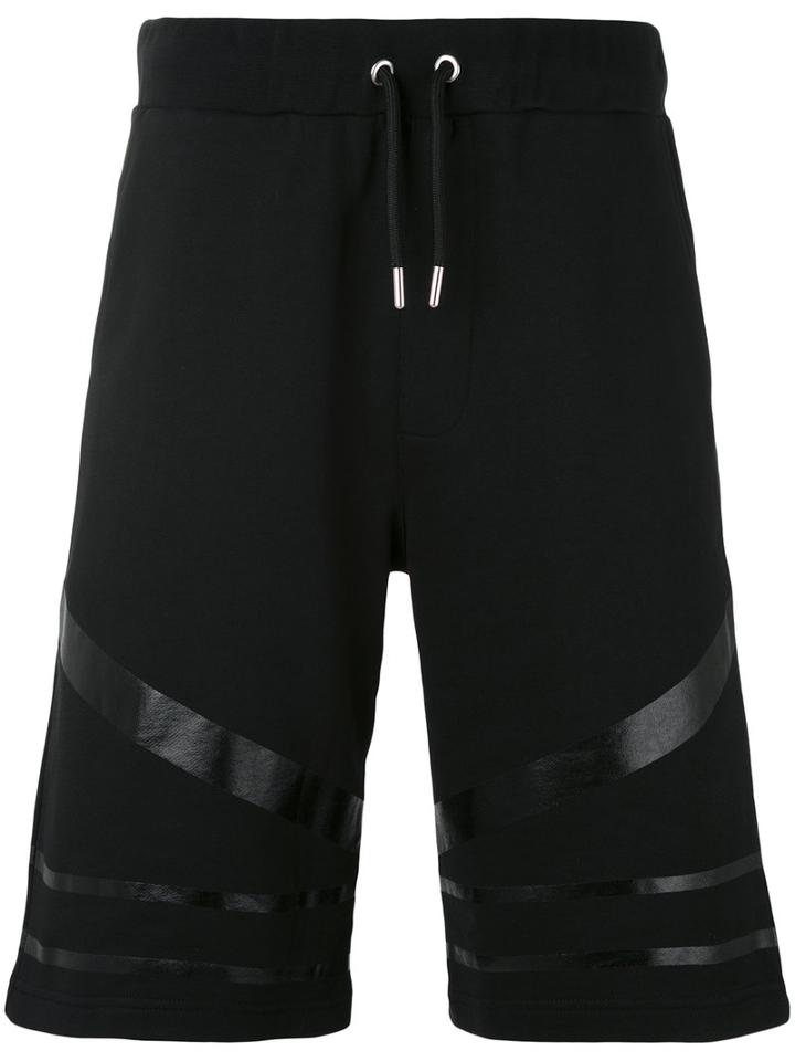 Les Hommes Urban - Stripe Detail Shorts - Men - Cotton - Xl, Black, Cotton