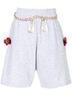 Nil & Mon Chain Embroidered Shorts - Grey