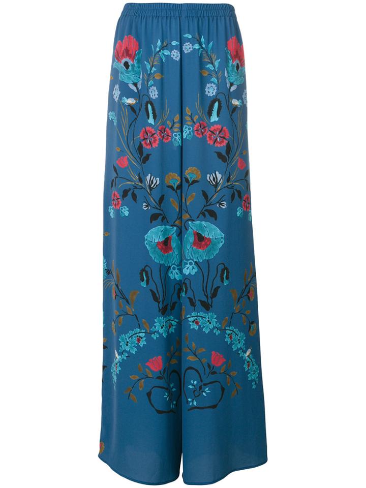 Red Valentino Printed Wide Leg Trousers - Blue