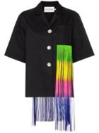 George Keburia Rainbow Fringe Cotton Jacket - Black