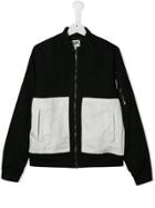 Karl Lagerfeld Kids Contrast Panel Bomber Jacket - Black