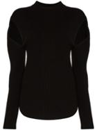 Low Classic Cutout Ribbed Knit Jumper - Black